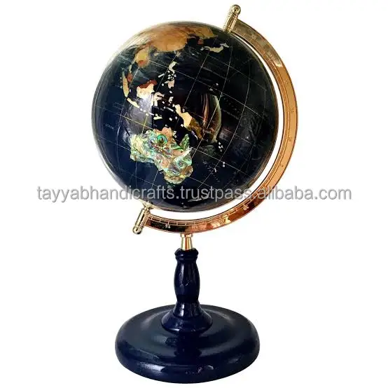 black Political Globe With Blue World Education Map for Office School and Desktop available at wholesale and Cheap price