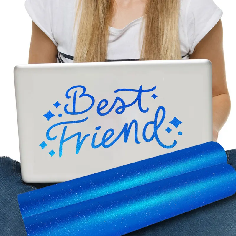 Shunaimei Custom Vinyl Decal  Glass Decal  Glitter Adhesive Vinyl permanent self adhesive vinyl roll