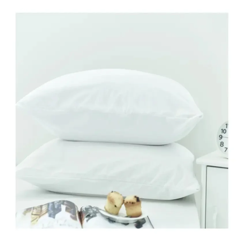 Knitted Technics Polyester National Standards OEM Pillow Case Cotton Material Home Textiles Plain White Waterproof Pillow Case