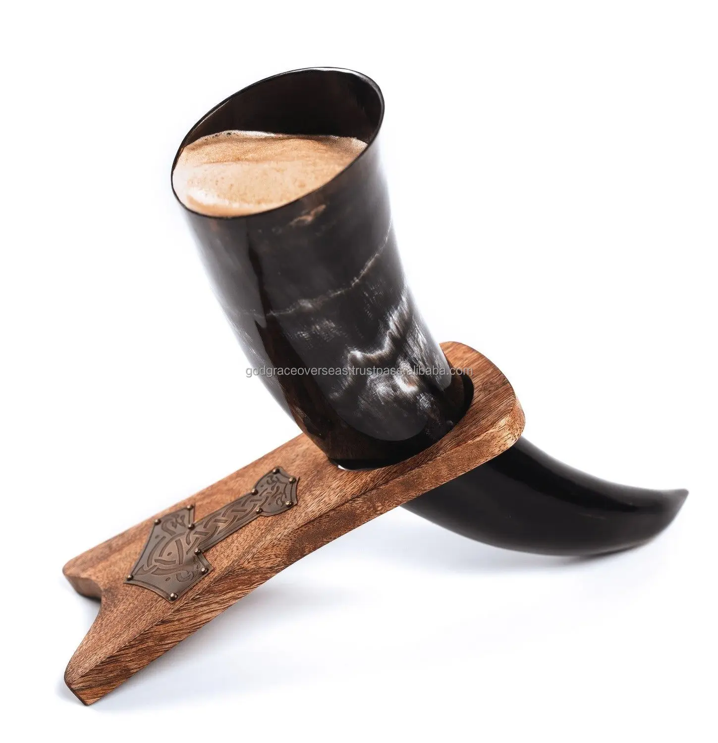 High Quality Viking Drinking Horn Natural Agate Polished Handicraft Carved Nautical Style for Home Decoration for Christmas