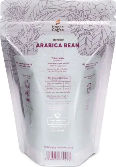 Жареная арабика кофе в зернах Honee стандартная Марка Robusta упакована пакет 250 г 500 1 кг размеров ручной работы во Вьетнаме