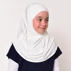 Изготовленный На Заказ детский хиджаб из Джерси для мусульманских девочек шарф Al Amira комплект из двух предметов хиджаб для детей