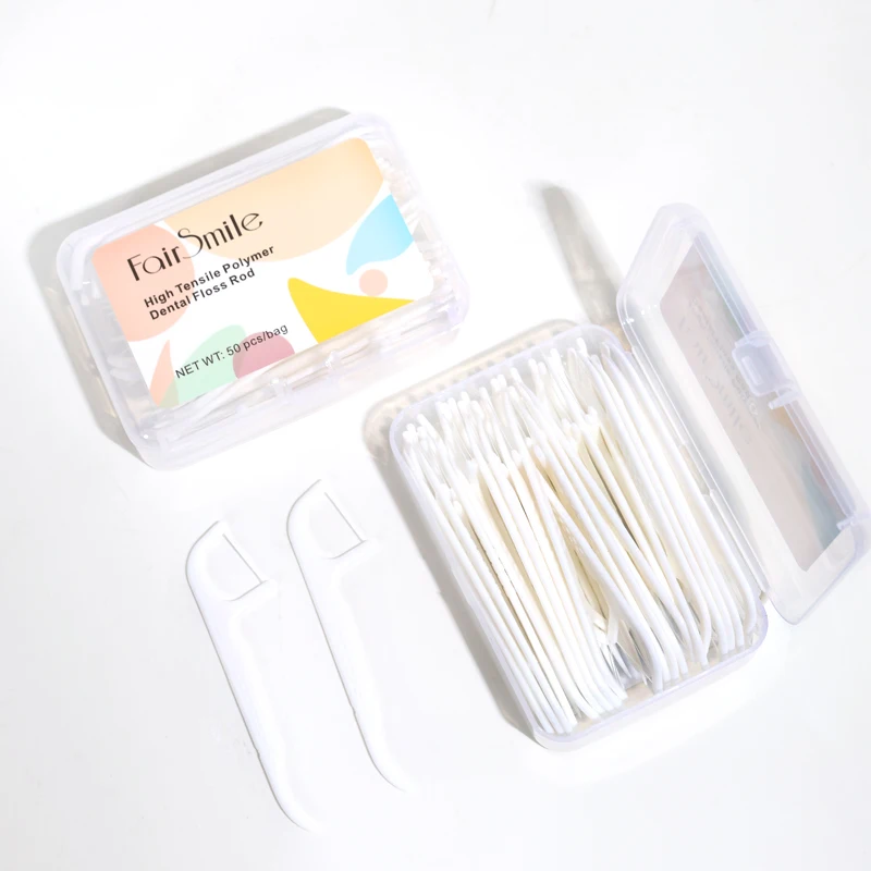 Private Label Fresh Breath Dental Floss Whitening Teeth Custom Oral Care High Tensile Polymer Portable Dental Floss Pick stick