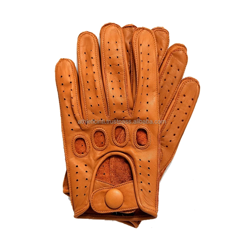 Very High Quality Tan Leather Custom Design Driving Gloves wholesale Pakistan