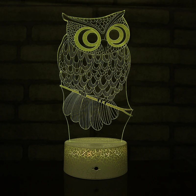 7 colors with remote control  Acrylic 3D crack  LED Night Light  Creative 3D crack  illusion Night Lamp