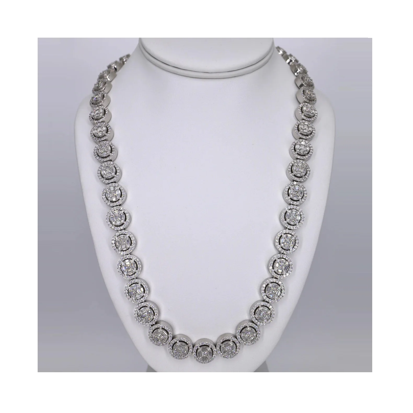 Luxury Men and Women Fine Jewelry Round Cluster 13mm Cuban Moissanite Chains for Anniversary Gifting Options