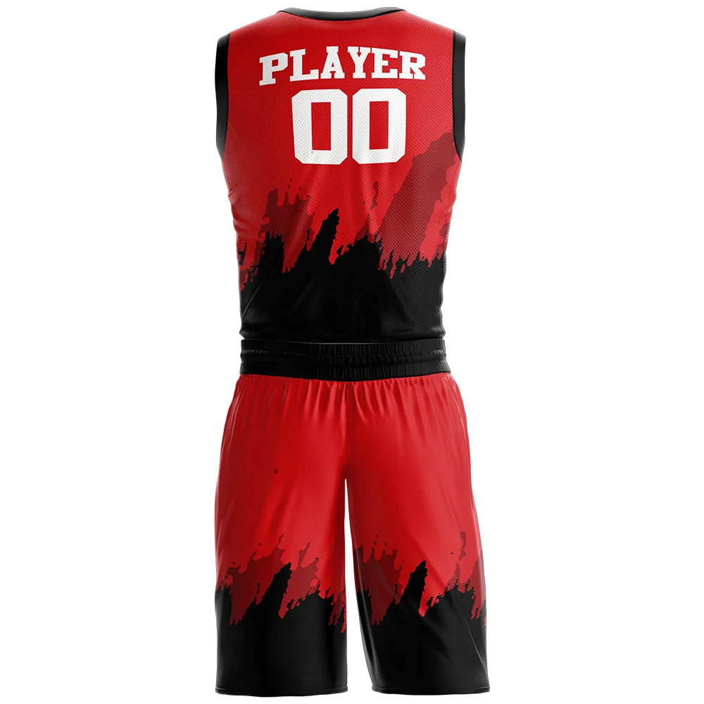 Custom royal Team Basketball Uniform 2 Pcs Breathable Mesh Fabric Wholesale Sublimation Printing Custom Reversible Basketball Un