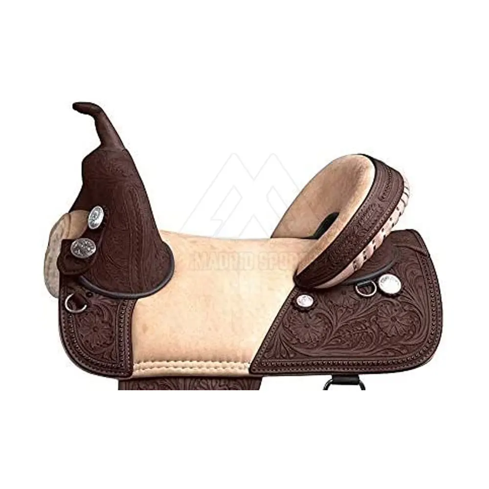 Best Quality Outdoor Pure Leather Made Horse Riding Saddles For Sale OEM Customized Logo By Madrid Sports