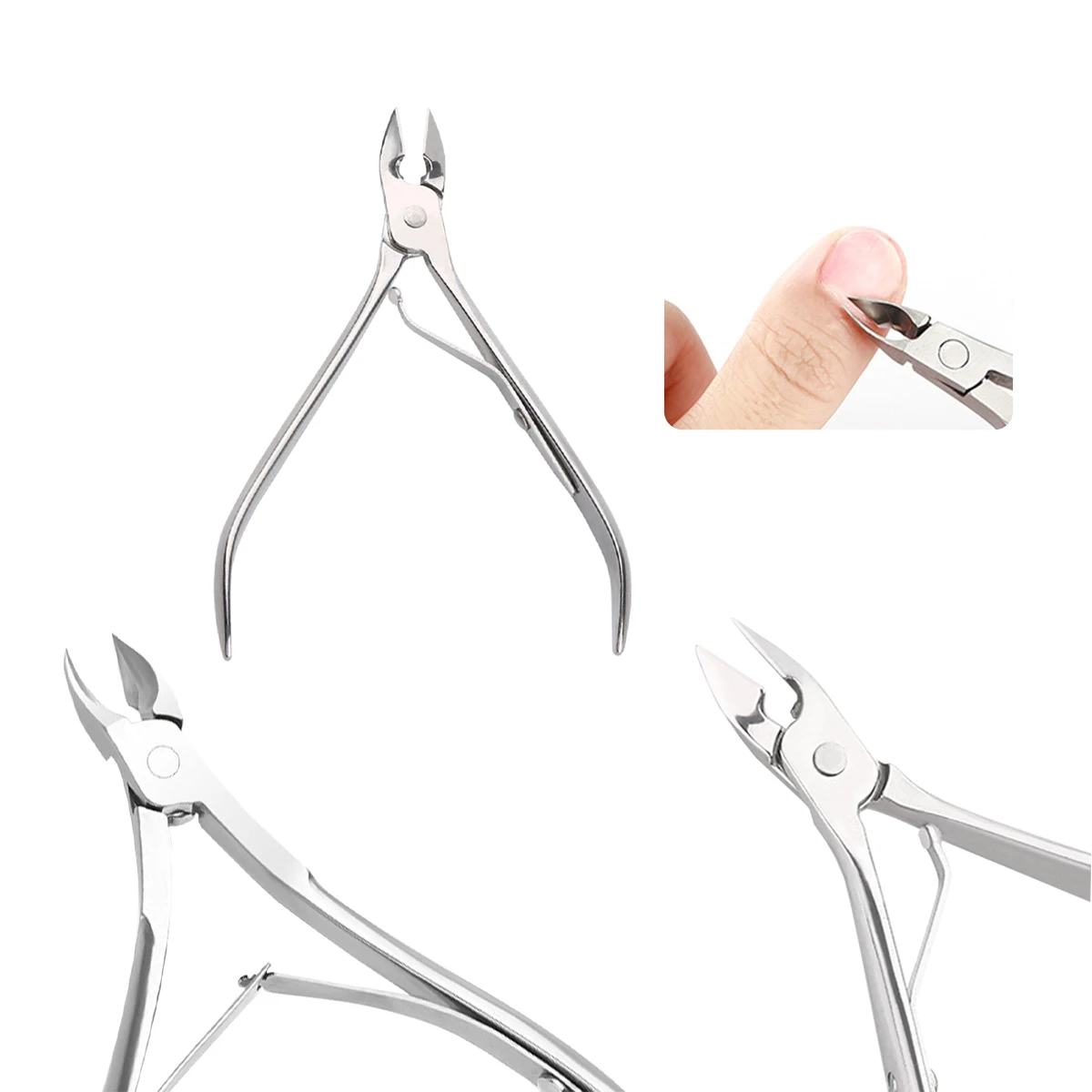 Wholesale Nail Art Manicure Tool Silver Stainless Steel Professional Remover Cuticle Nail Nipper Dead Skin Tools