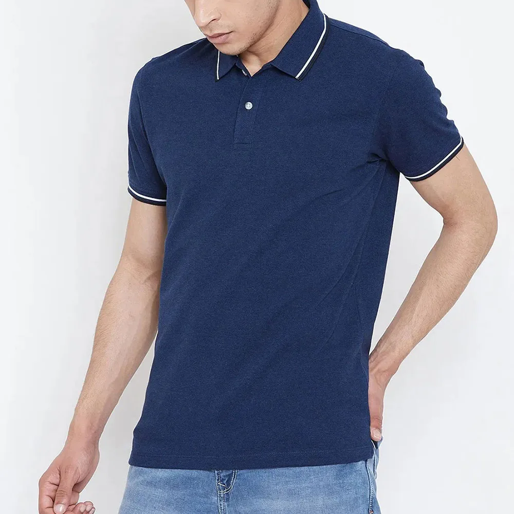 2024 New Latest Design Toweling Polo Shirt 100% organic cotton terry cloth ecofriendly Contrast Striped polo shirt for men