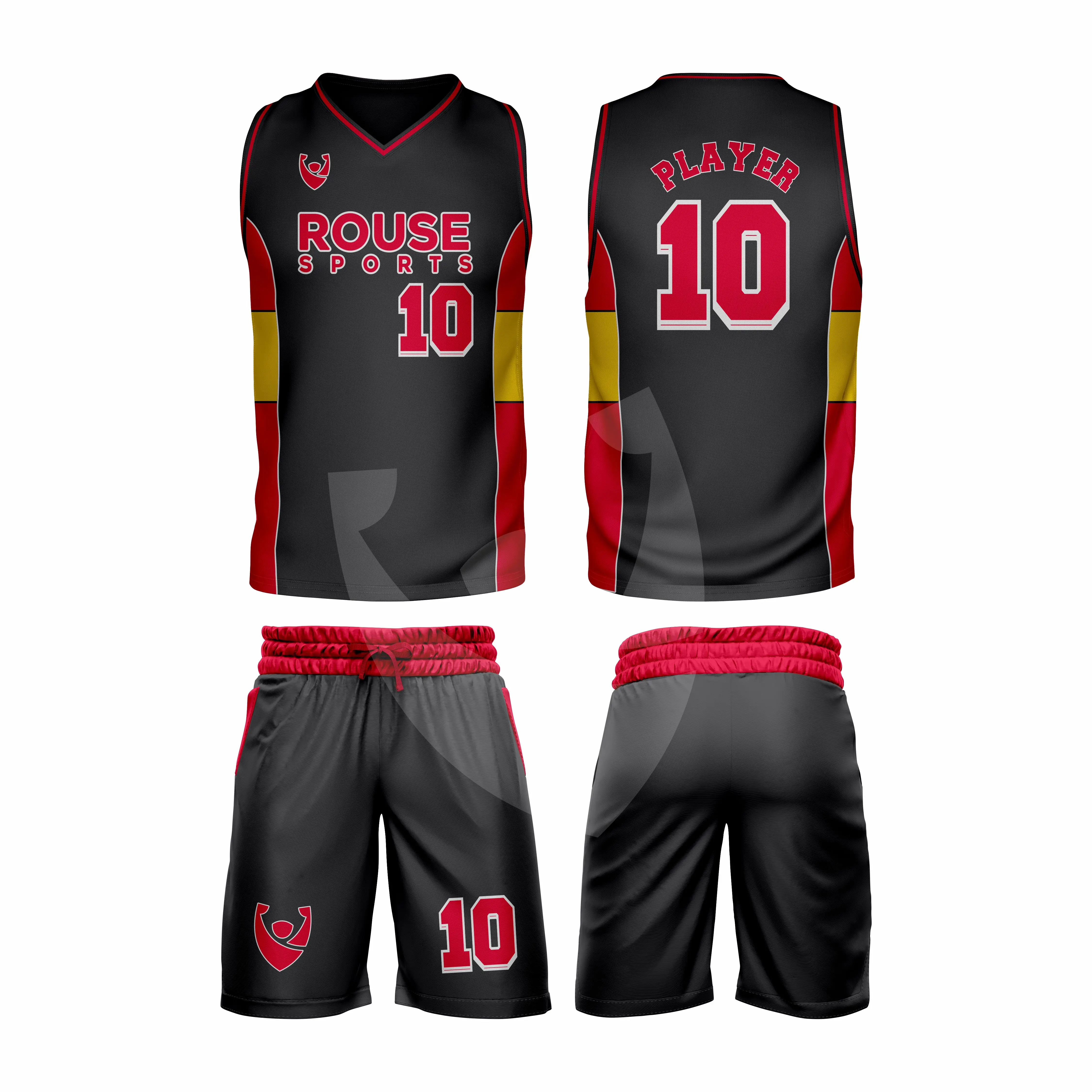 Men Custom Sublimation Basketball Uniforms Tackle Twill Uniform Design red College Basketball Referee Uniform