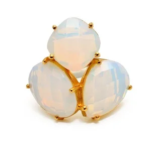 Lovely Style Natural Ethiopian Opal Gemstone Fine Jewelry Solid 925 Sterling Silver Gold Plated Birthstone Charm Ring Accessory
