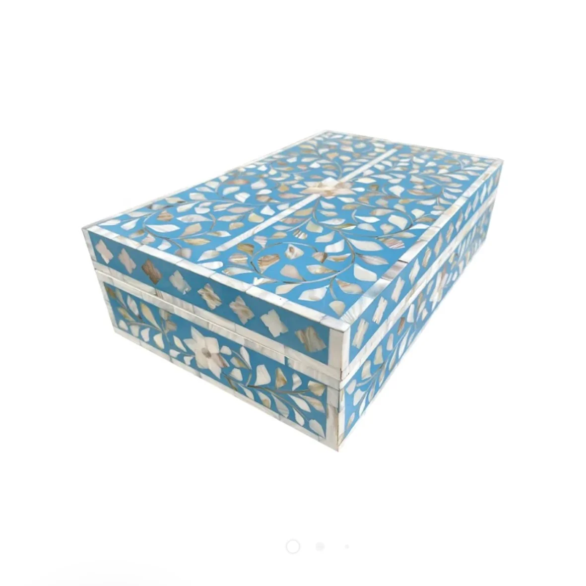 Indian Blue Mother Of Pearl Box Indian Handcrafted Boxes Huge Range Indian Artware Home Decor and Homeware Boxes For Gulf