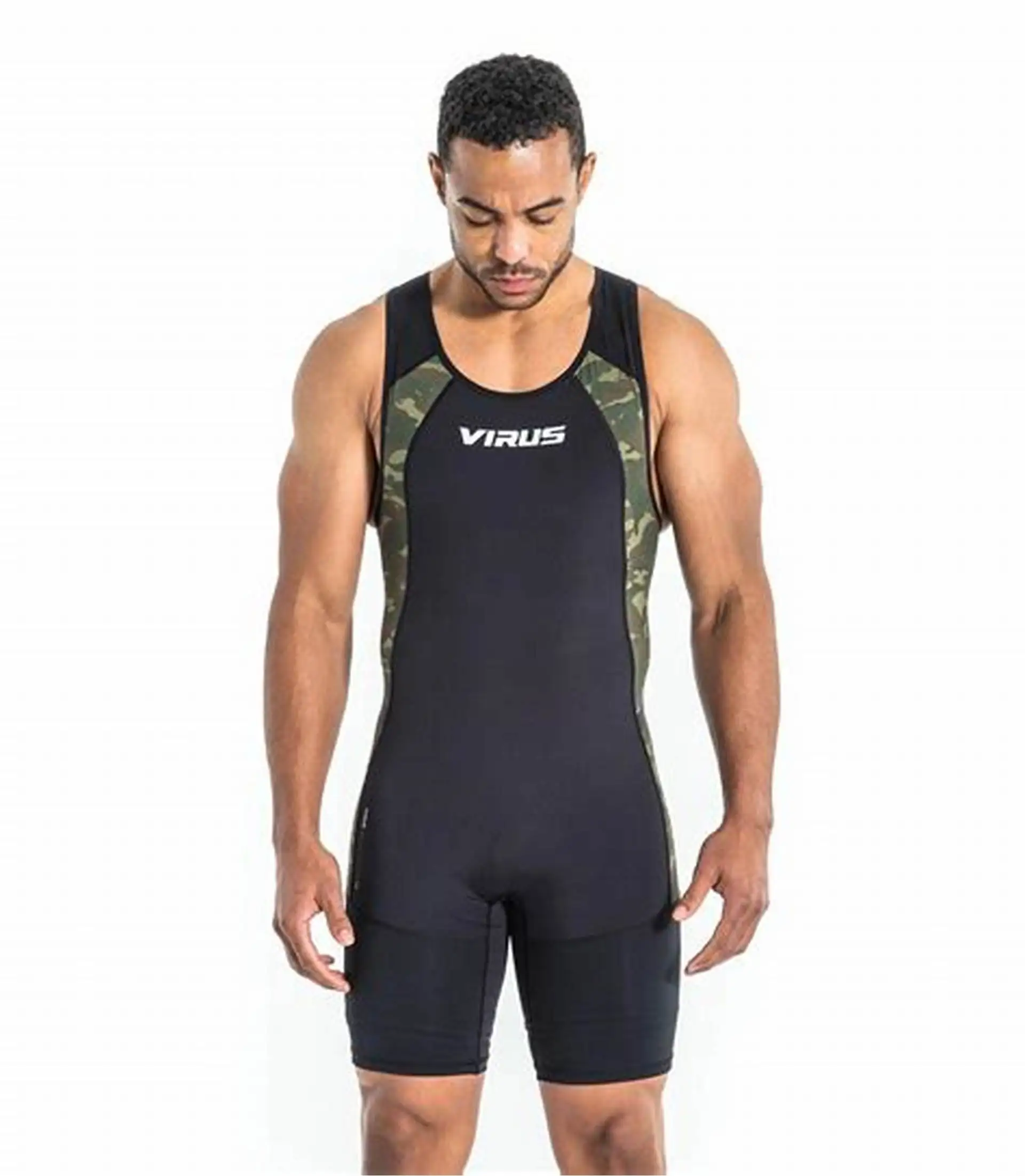 Men 2022 fashionable style custom made weightlifting wrestling vest 100% Polyester suit