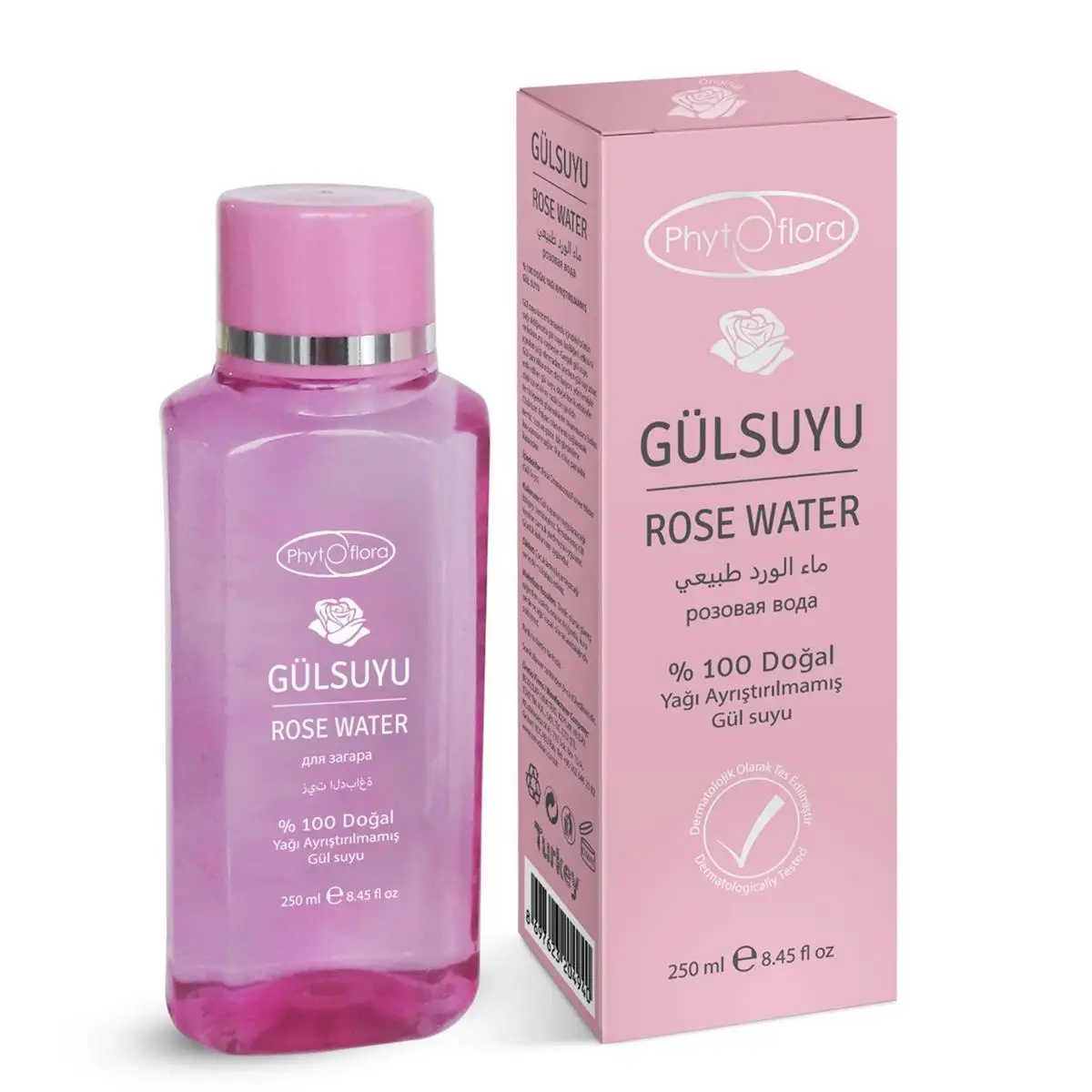 Rose Water 250 ml 100% Natural Ingredient Rose Water That Increases Skin Brightness Obtained by Distillation of Rose Petals
