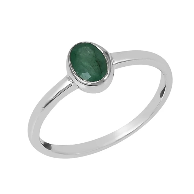 Classic design 925 sterling silver emerald gemstone ring OEM service CAD designed ring