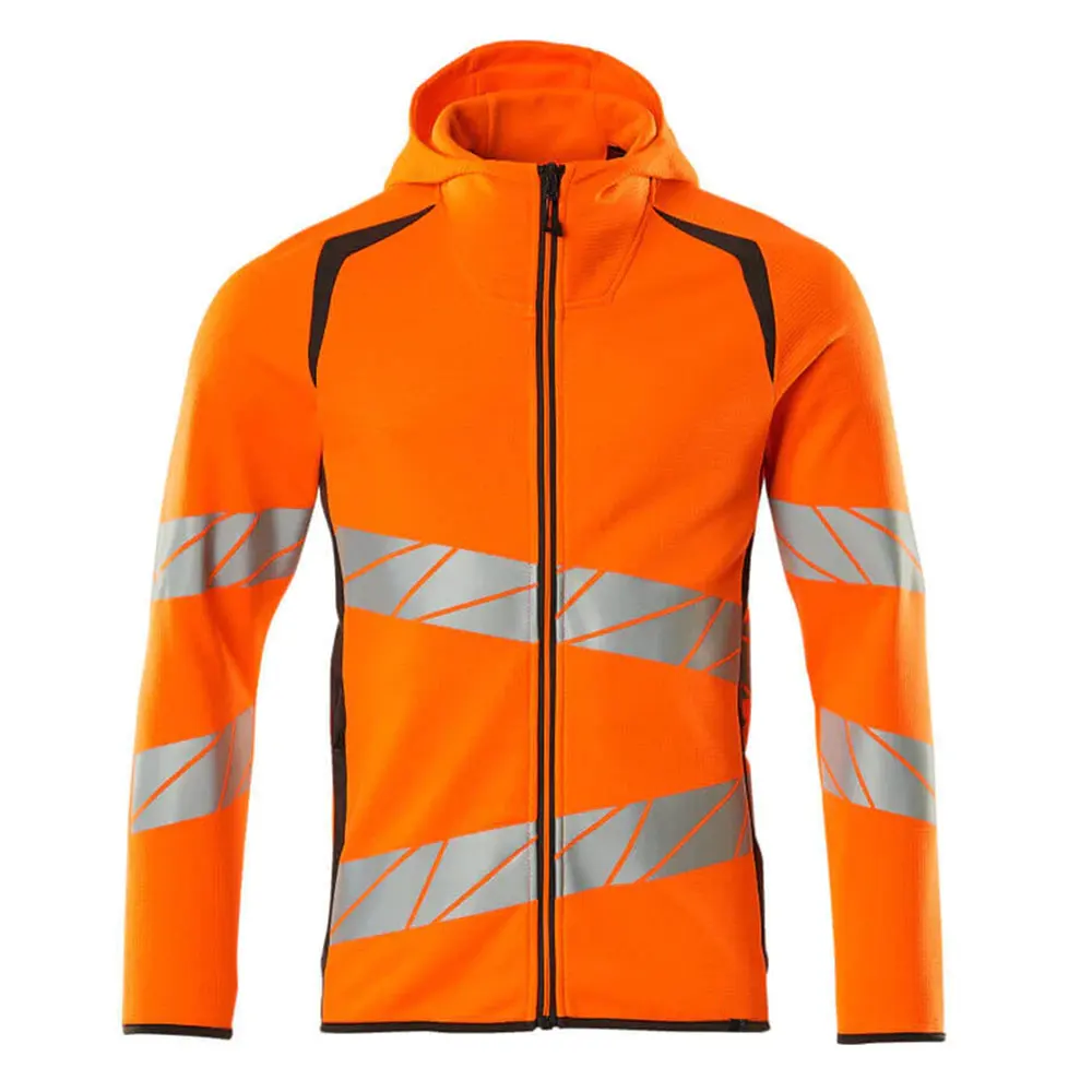 Reflective Tape High Visibility Safety Zip Up Hoodie Wholesales High Quality Factory Production Construction Hoodies