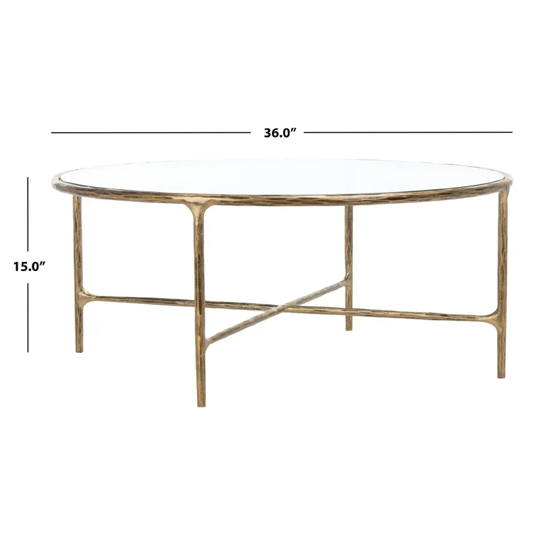 Best Quality Handmade 4 Leg Coffee Table For Living Room Furniture Top Luxury Golden Finish Glass On Top Center Table