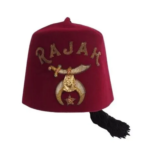 Hat Tassel & Case Rhinestone Jeweled Shriners Fez Hat WITH Tassel & Masons Fez Hat ALEPPO Cap Red with Masonic Tassell Felt all