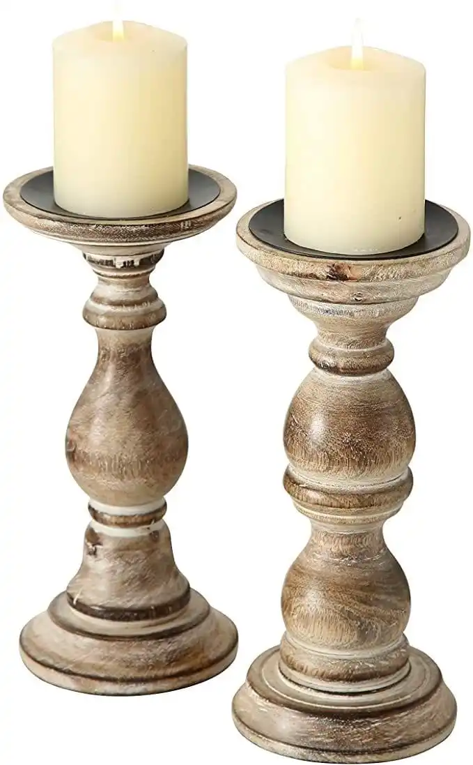 Nordic wooden candle holder creative candle rack decoration ornament retro color candle holder home decoration