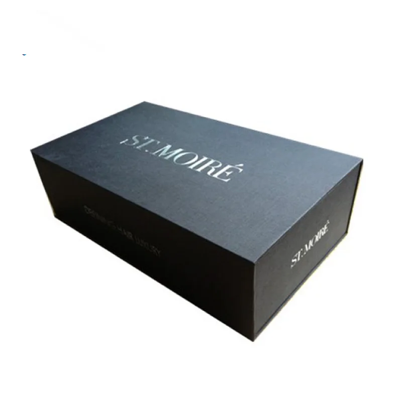 Customized printing black magnet closure apparel packing gift packaging paper box