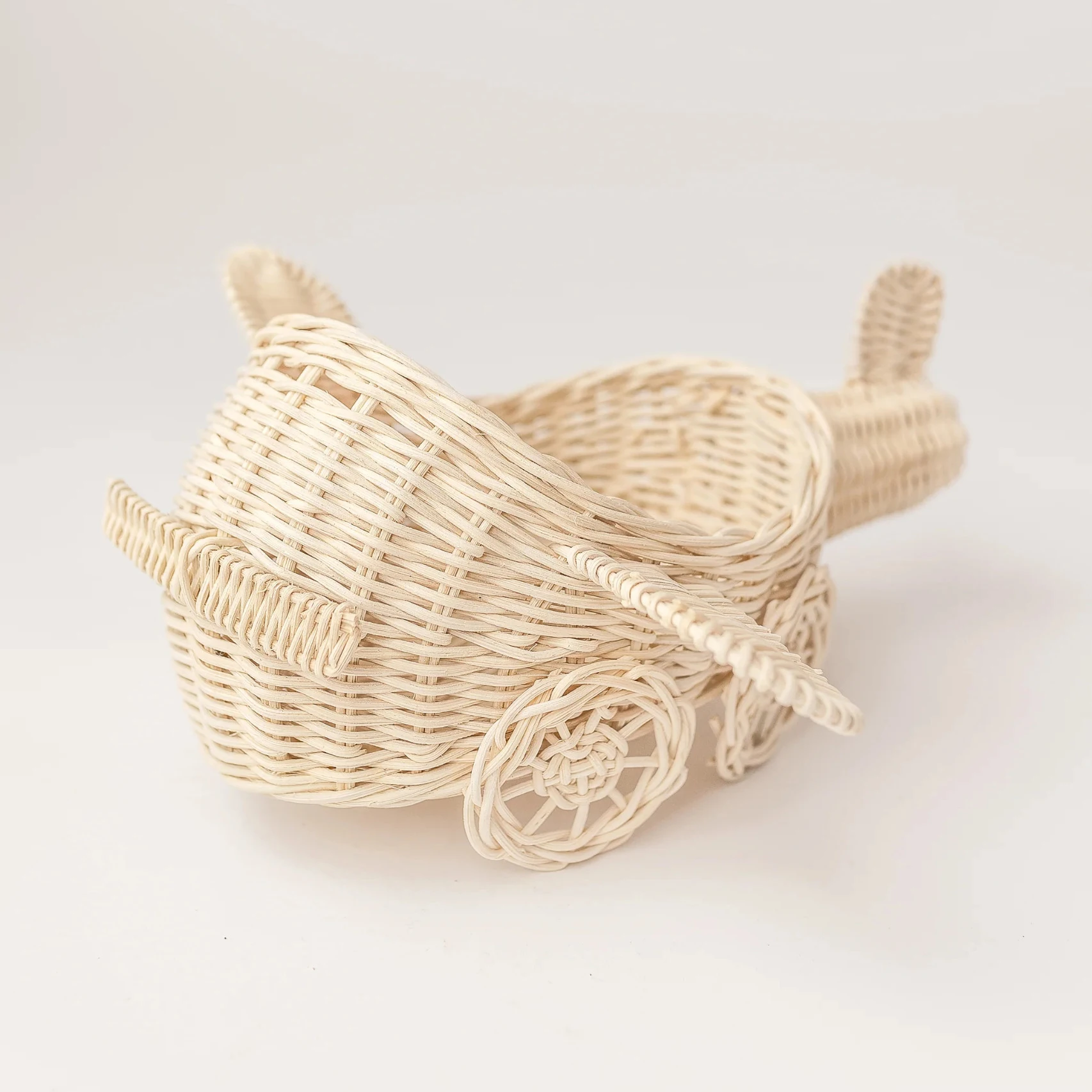 Rattan Toys For Babies And Kids Sustainable Wicker Flyer Aircraft Toy Air Transport Vehicles Play Rattan Airplane Toy Gift