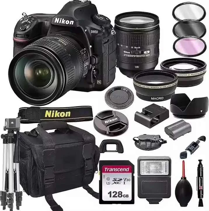 Doorstep Delivery - ORIGINAL D850 FX D7500 DSLR Camera with 24-120mm F/4G AF-S ED VR Lens+ 64GB Pro With NEW Extra Accessories