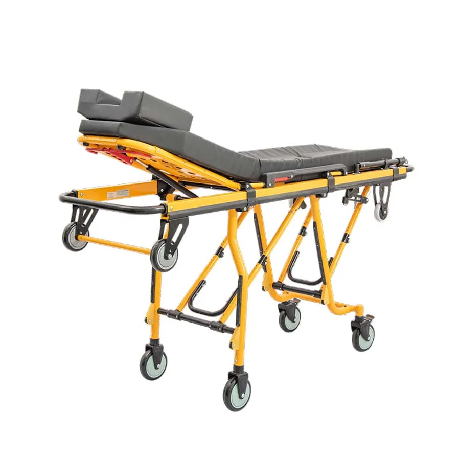 Folding Aluminum Alloy Automatic Loading Ambulance Stretcher Trolley for Medical Emergency Rescue Patient Transportation