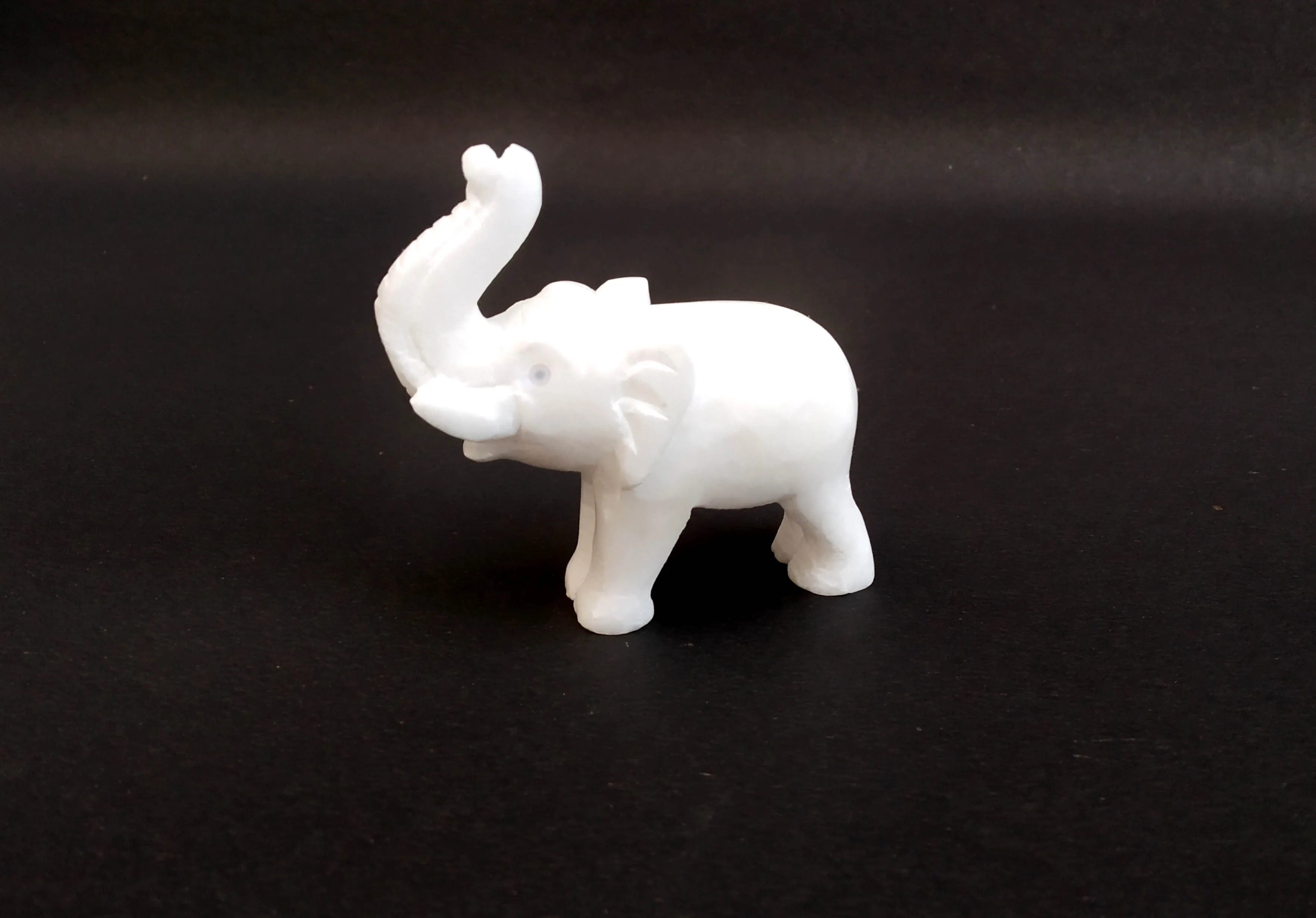 Grey Stone Paleva Soapstone Small Curvy Cute Baby Elephant New Style Home Decor Idol Status Figurine Carved Animal