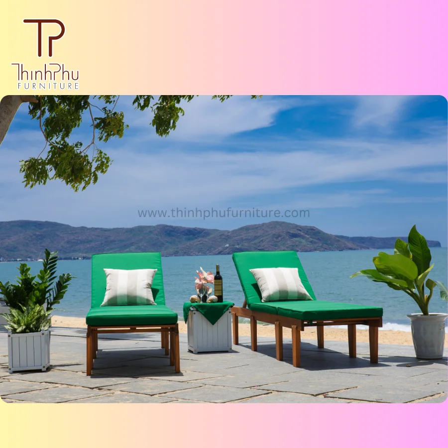 Outdoor Daybed Sun Lounger Portable Eco-Friendly Wooden PP Wicker Furniture for Villa Beach Use- Good Price