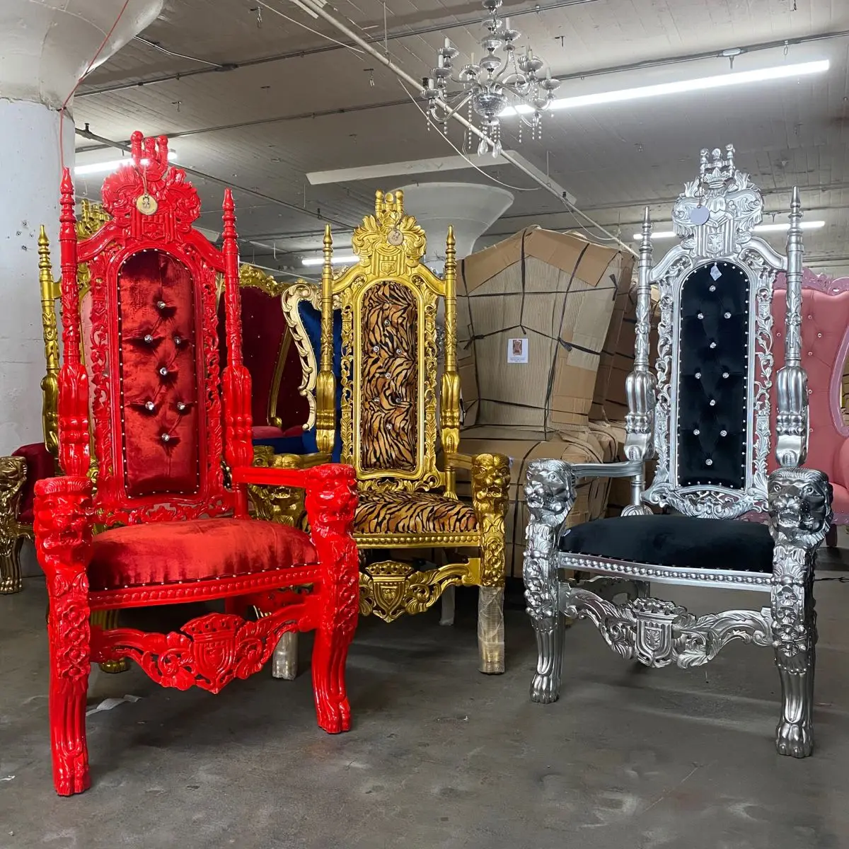 In Stock Royal King Throne Chairs For Cheap