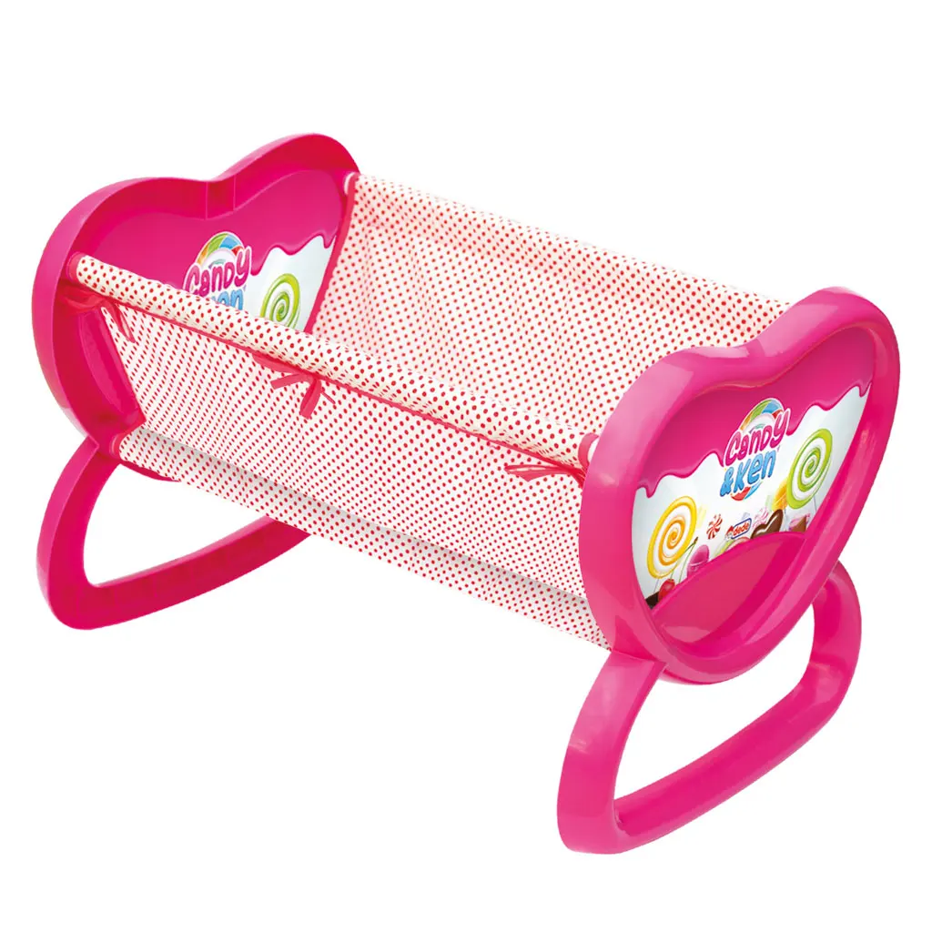 Candy And Ken Cradle Crib Educational Pretend Baby Bed Play set for Kids Doll Furniture Children Kids Baby Bedding Play Game Toy