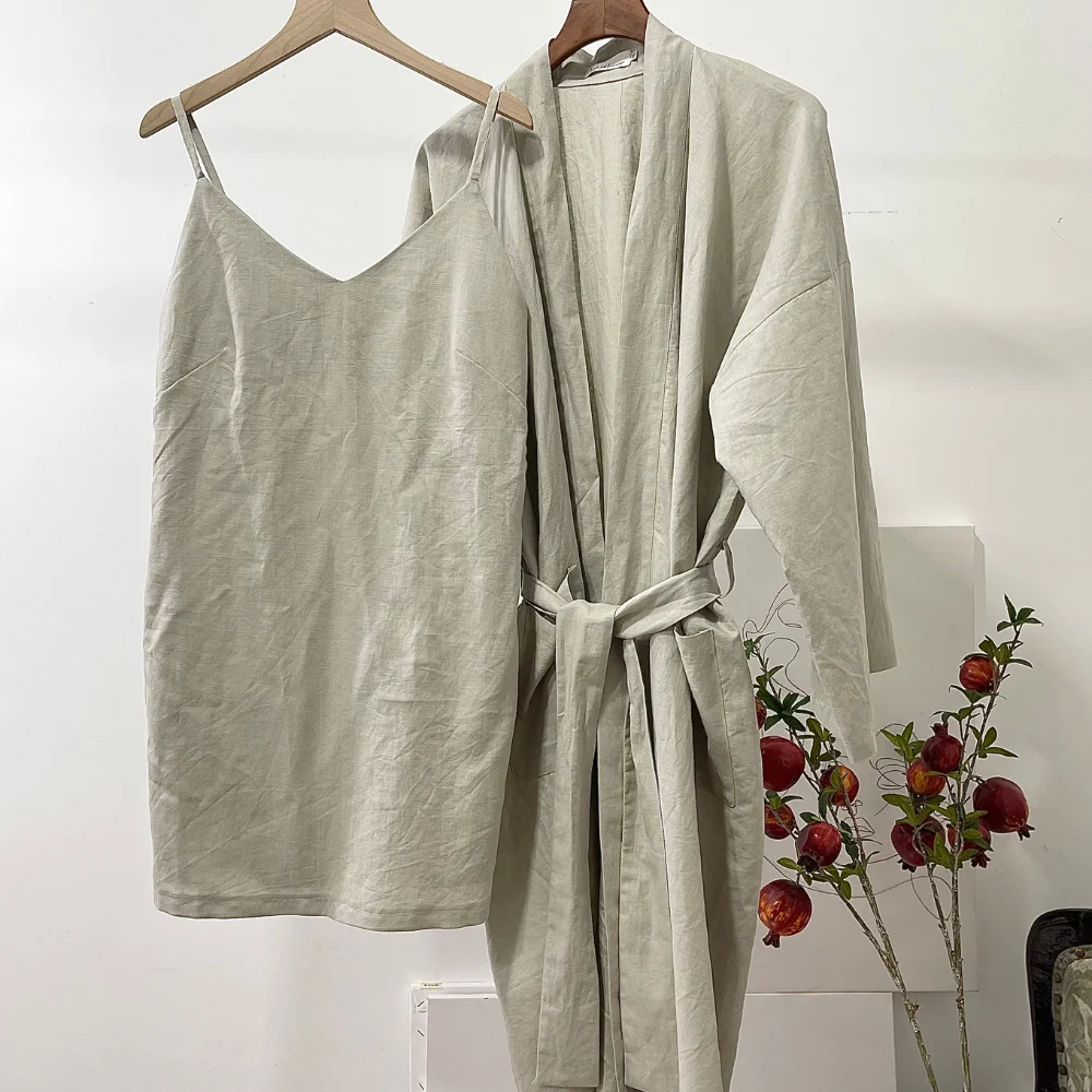 Kimono Linen Cotton  Lounge wear Sleepwear Spa Kimono women High quality form Vietnam Manufacturer