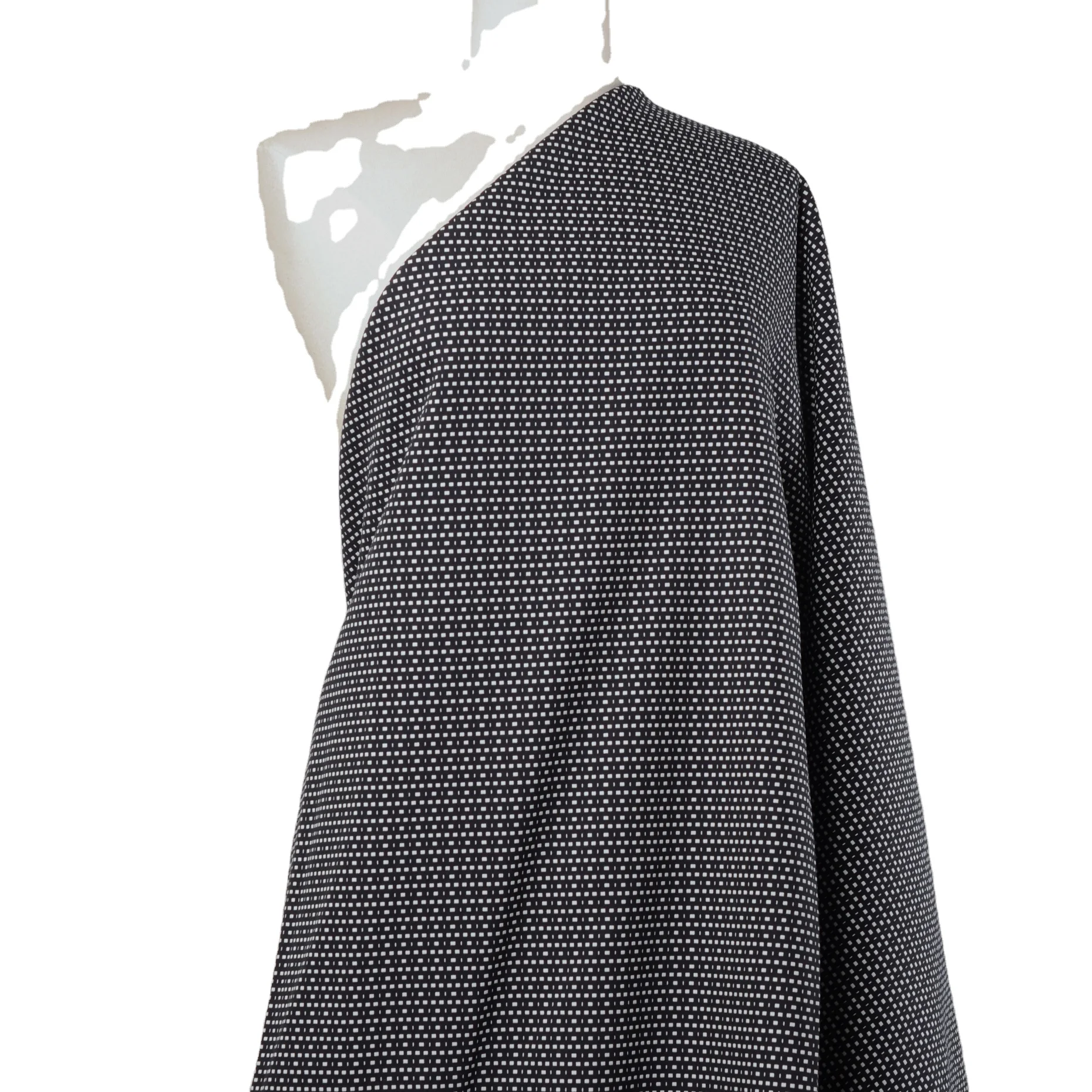 First Choice Heavy Cotton Blend Fabric with Black and White Micro Design.  Buy By The Meter Double Cotton Jacquard Fabric.