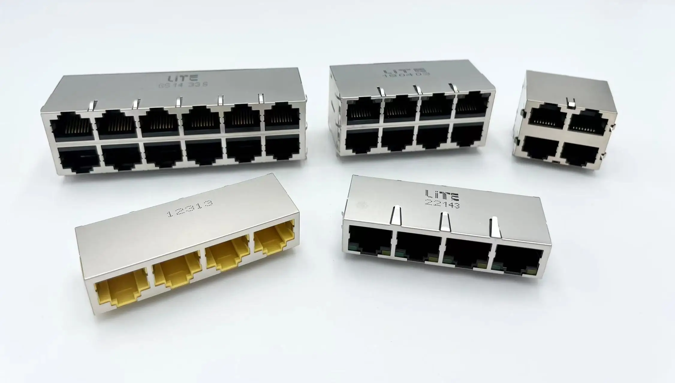1x2 порта RJ45 8P8C Ethernet разъем Tab вниз экранированный со светодиодным сетевым разъемом LAN для Cat5 Cat5e Cat6 Cat7