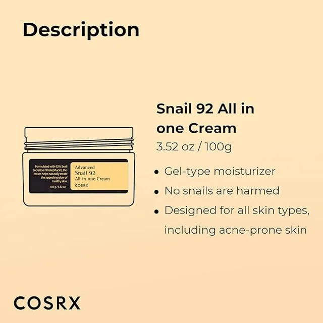 [COSRX] Advanced Snail 92 All in One Cream 100ml Korean supplier K beauty face cream