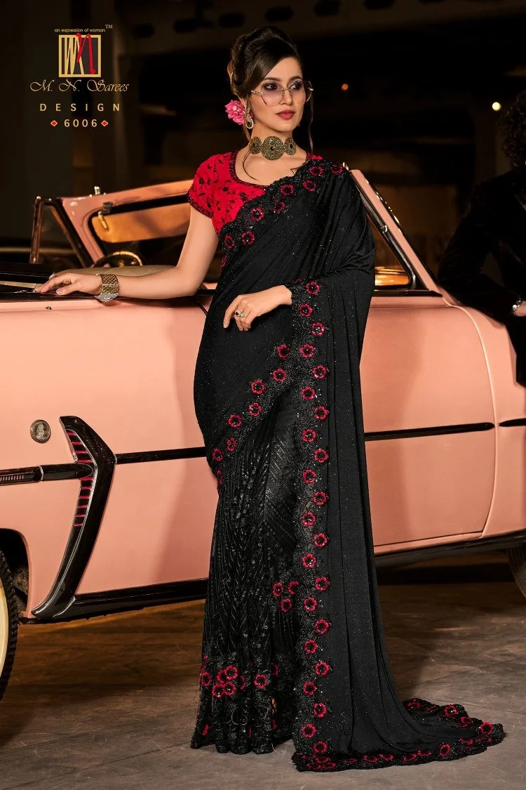 Indian Style Designer Ruffle Sarees for Ladies Wear with at Best Wholesale Price from India
