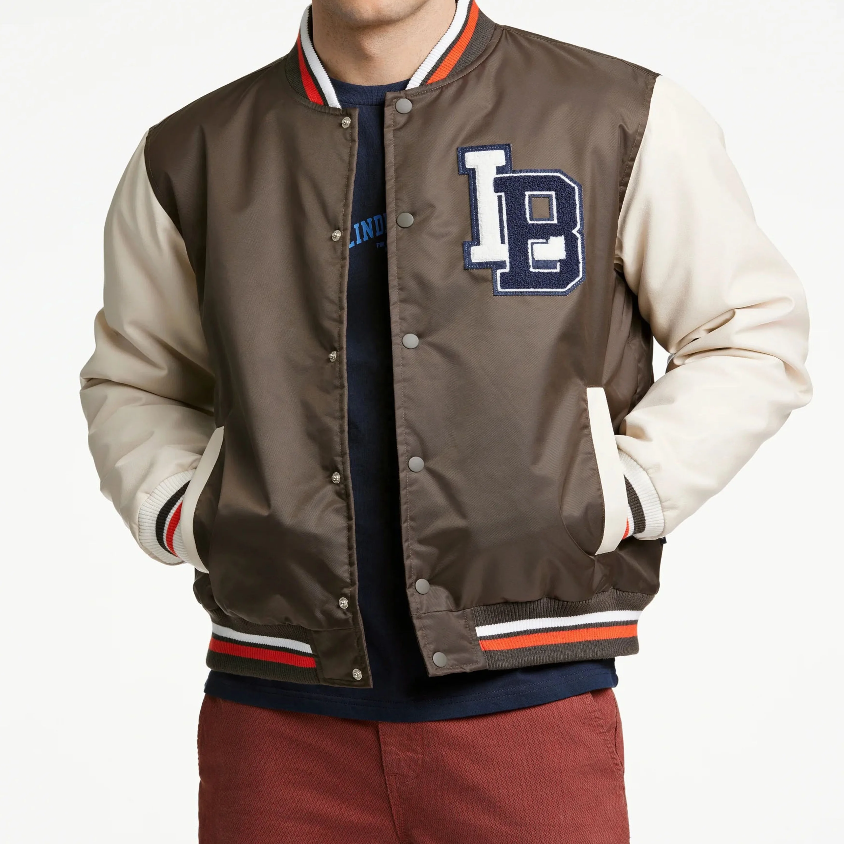Custom Running Jacket Oversized Varsity Satin Jackets Snap Button Closure Coat Embroidered Bomber Men Clothing