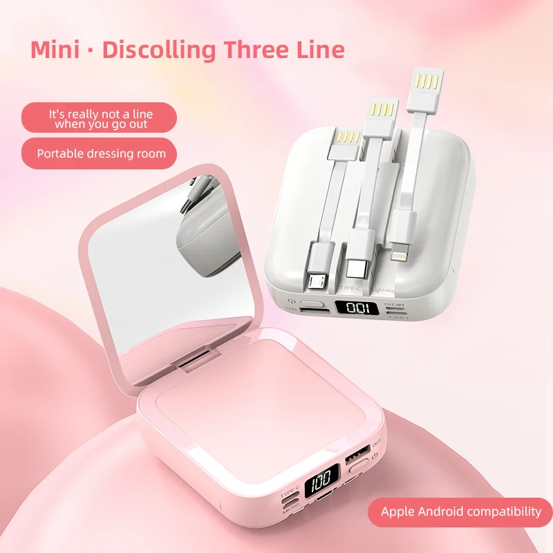 Makeup mirror Mini portable folding hand cosmetic power bank make up mirror pocket compact mirror