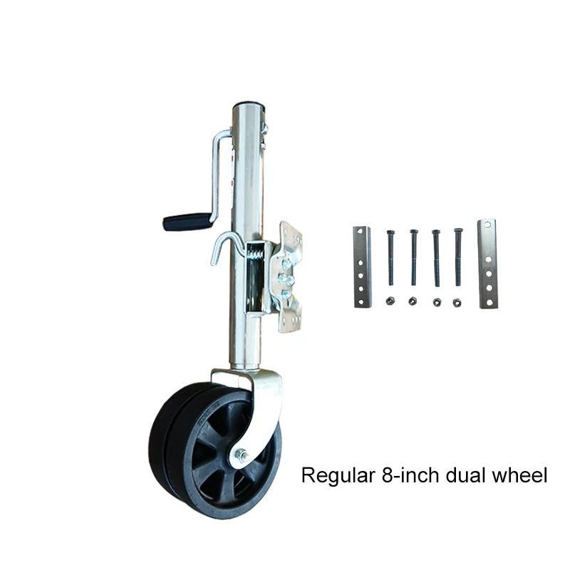 Wholesale factory heavy-duty 6/8 inches double wheel jack RV jack Yacht trailer seamless tube trailer jack