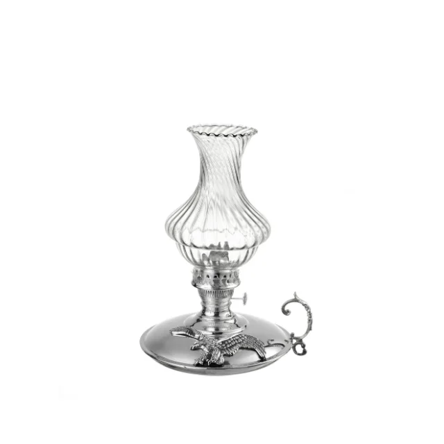 High Luxury %100 Silver Glass Kerosene Oil Lamp Lantern Home Decoration High Quality Worldwide Shipping Best Product Best Price