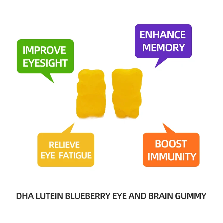 Manufacturers Eye Care Antioxidant Anti-Fatigue Gummies Supplements Blueberry Lutein Esters Gummies