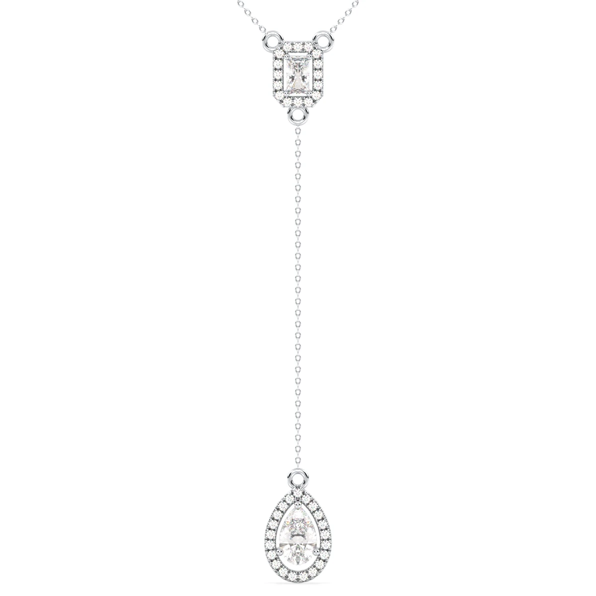 REYES Sparking 14K 18K 22K White Gold 1.3 Carat Moissanite Neckless Women Wedding Anniversary Gift Fine Jewelry for Her