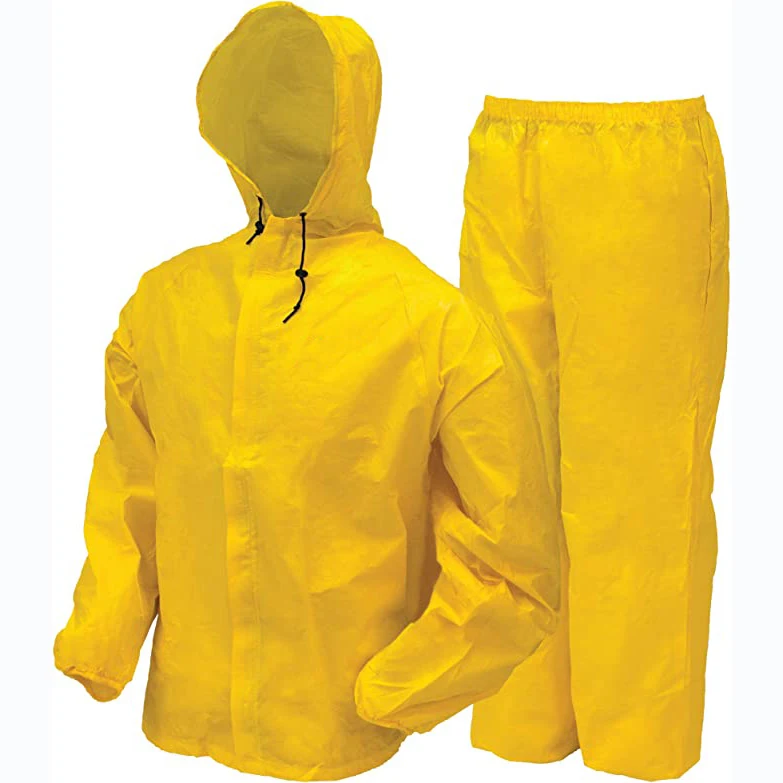 Rain Suit Yellow With Hood Marine Rain Coat Oxford Cloth Rain Coat Yellow Yellow