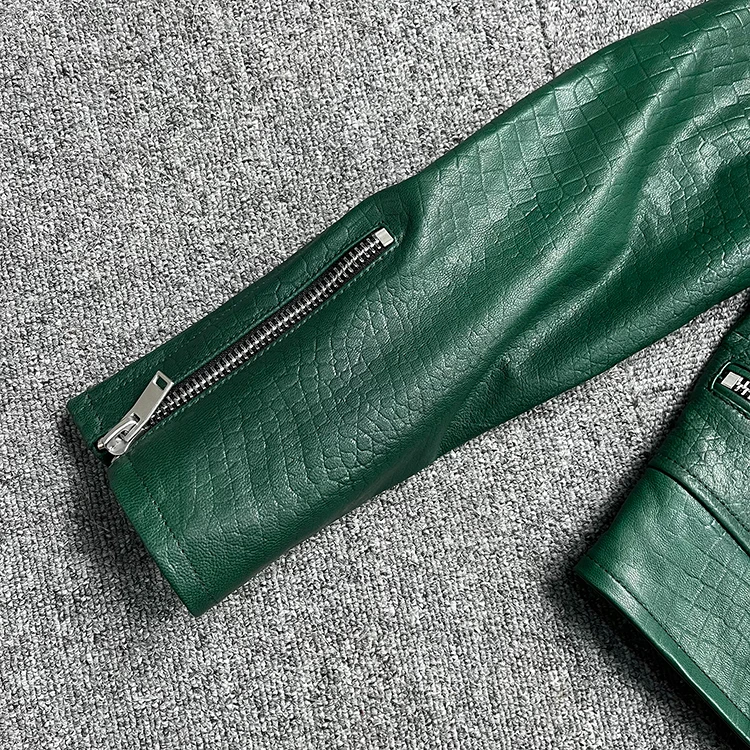 Новый стиль кожаная куртка Slim Fit Stand-up PU для мужчин