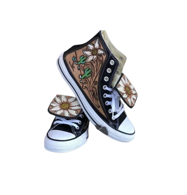 Hand Quality Light Weight Comfortable Customized Genuine Leather Designer Trendy High Top Sneaker Unisex