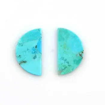 Высокое качество 12x20 мм синий Kingman Arizona Бирюзовый плоский полумесяц D-образный свободный драгоценный камень для ювелирных сережек оптовиков