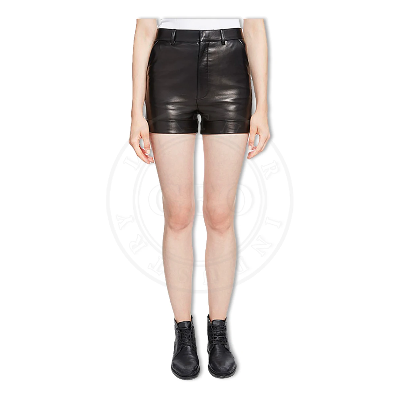 Custom Leather Shorts for Young Lady Fashion