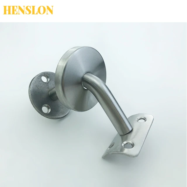 Stainless steel stair handrail bracket accessories wall holding arc flat tube support  fixed hardware