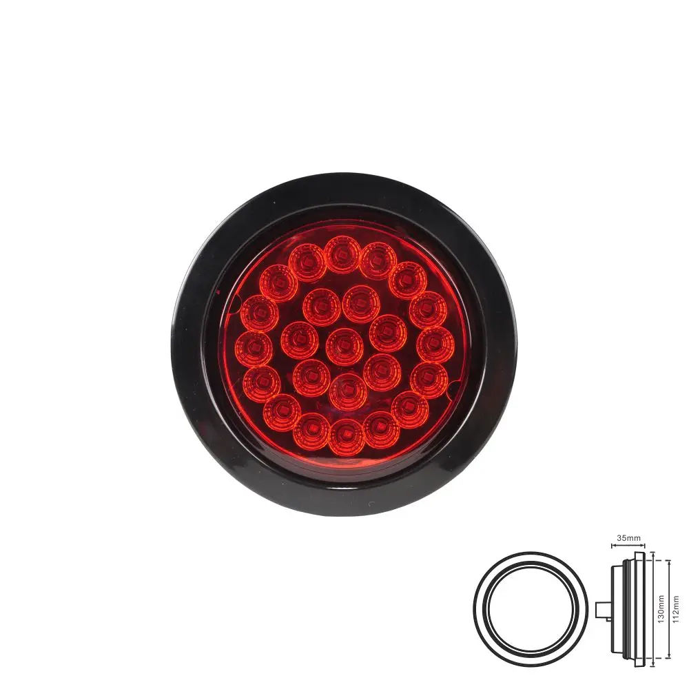 12v 24v Light Waterproof Red Round Truck Rear 4 Inch Led Tail Light Round Turn Tail Rear Light For Truck Trailer